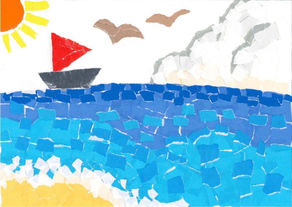 「夏の思い出」をちぎり絵で表現、一緒にアートしましょう！