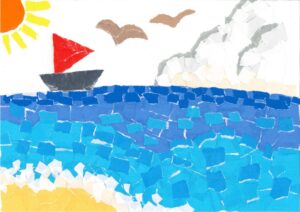 「夏の思い出」をちぎり絵で表現、一緒にアートしましょう！