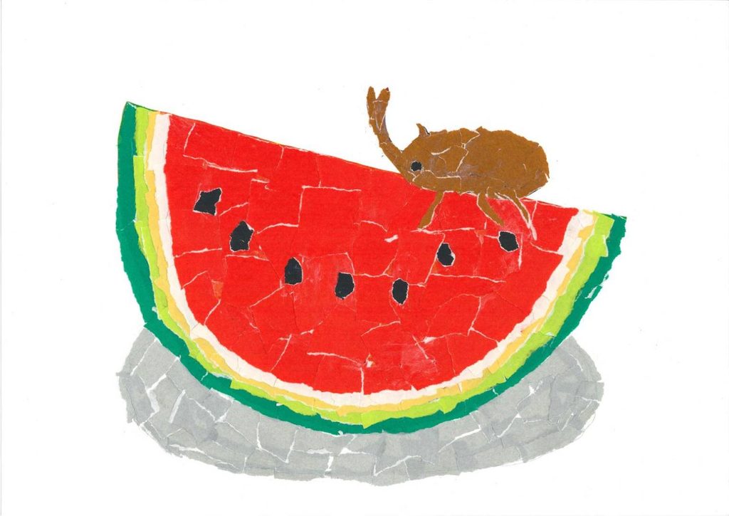 「夏の思い出」ちぎり絵